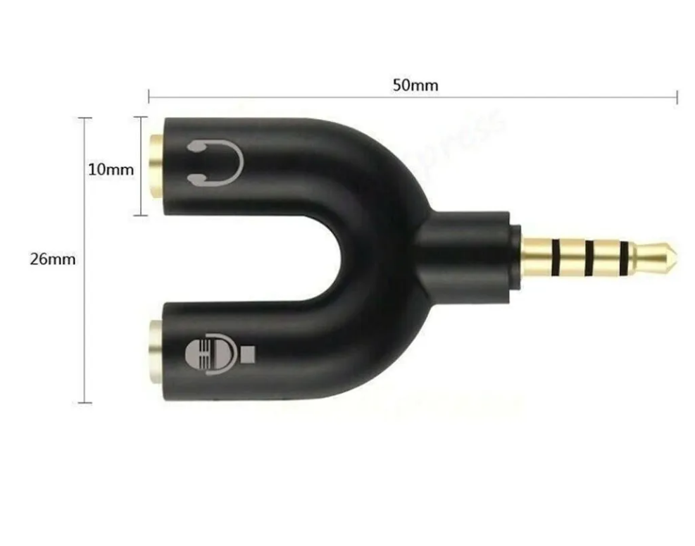 X5 Splitter 3.5mm Adaptador Audio Separa Microfono Audifono-4