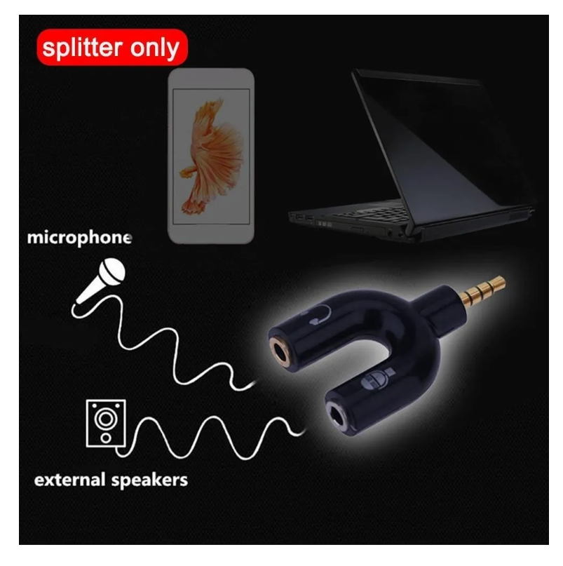 X5 Splitter 3.5mm Adaptador Audio Separa Microfono Audifono-6