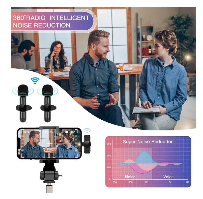Micrófono Lavalier Solapa Inalámbrico Para iPhone iPad...-5