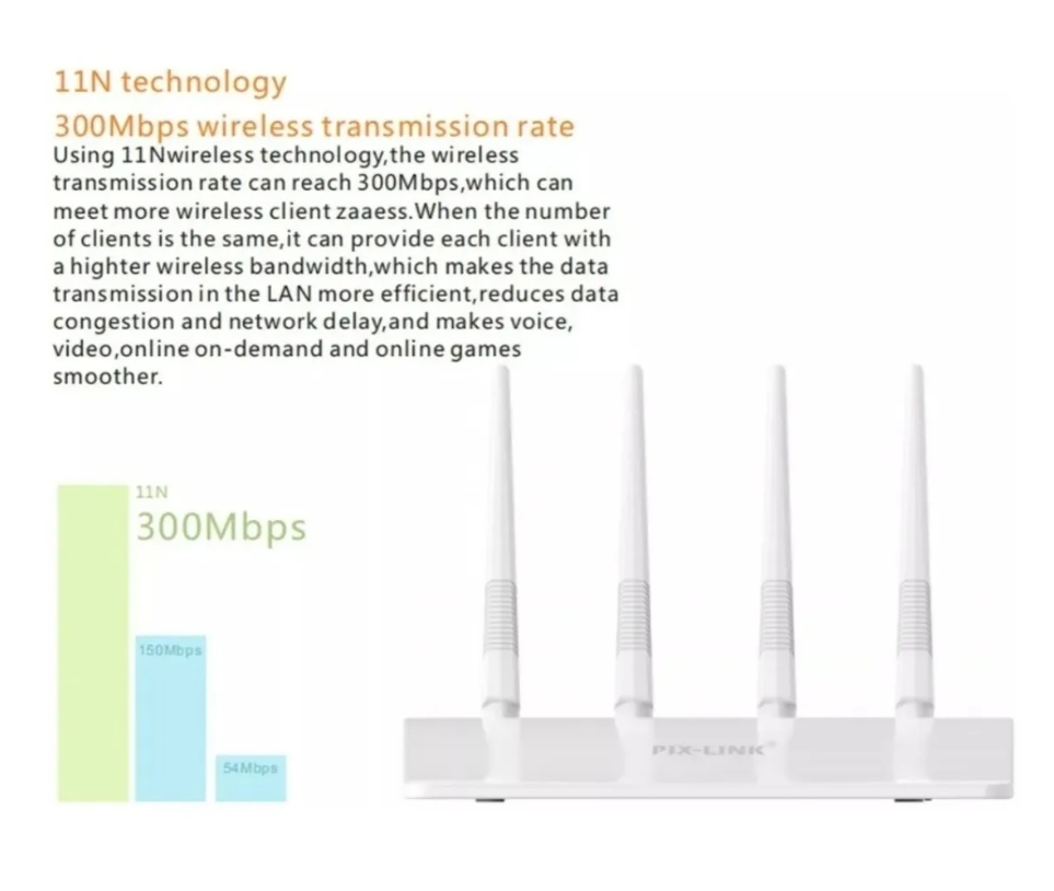 Router Wifi Pix Link Repetidor Modem Alta Potencia 300mbps-3