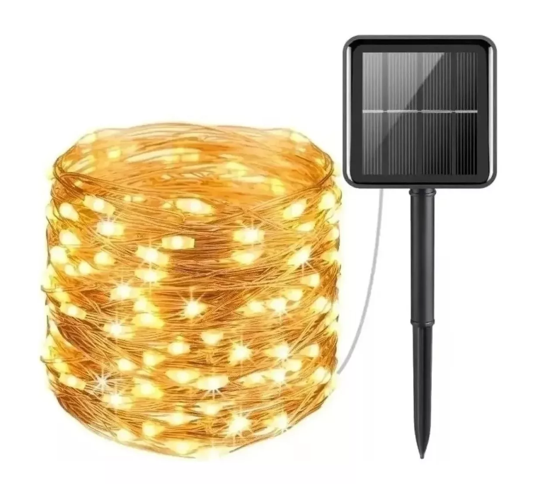Luces Guirnalda Solar 200 Led Calidas 20 Metro-0