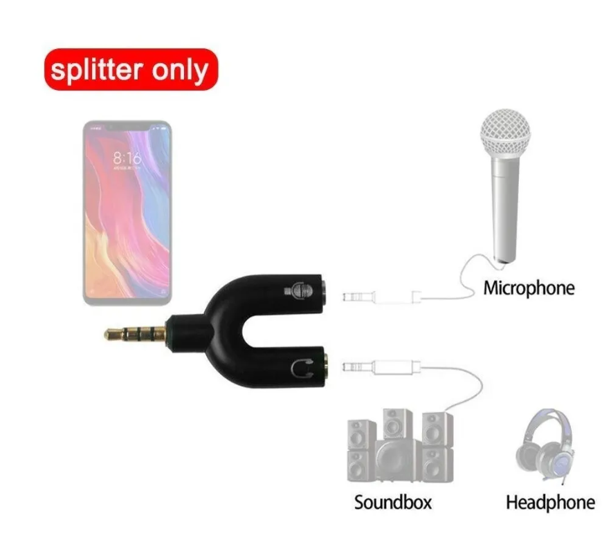 Splitter 3.5mm Adaptador Audio Separa Microfono Audifono-2