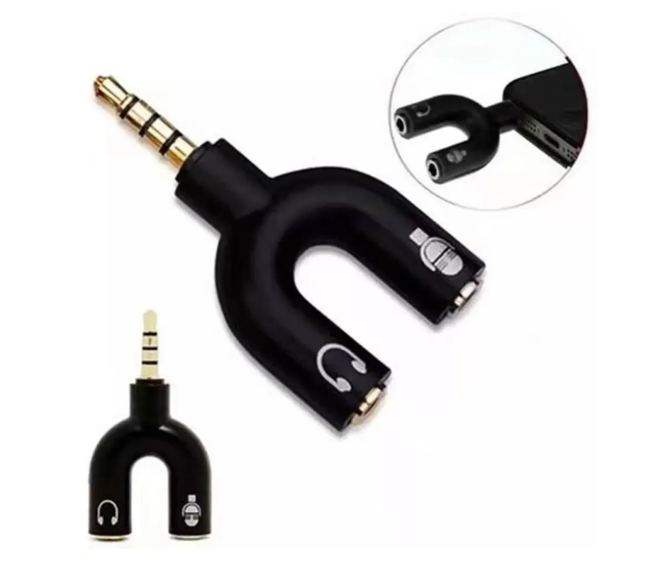 Splitter 3.5mm Adaptador Audio Separa Microfono Audifono-3