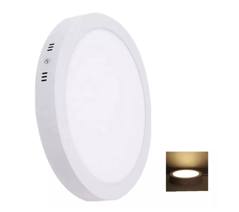 Foco Panel Plafon Led Sobrepuesto Redondo 12w Calid/f026-0