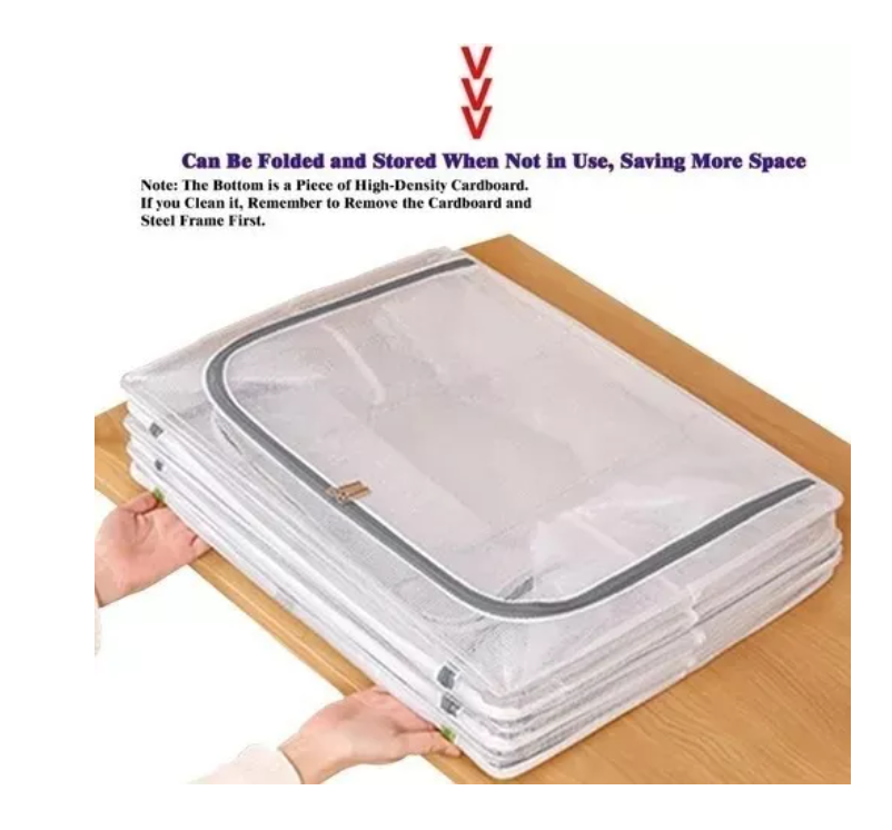 Caja Almacenamiento Para Ropa Transparente Soporte De Metal-2