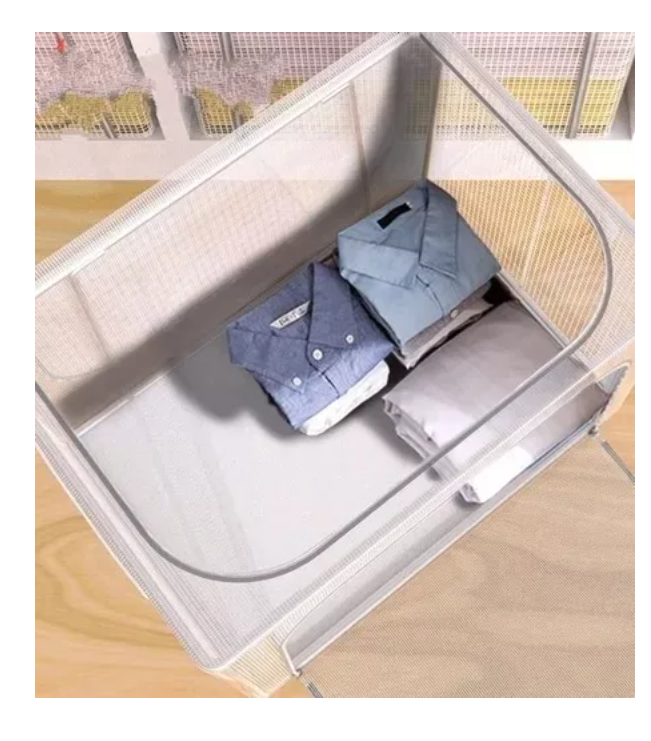 Caja Almacenamiento Para Ropa Transparente Soporte De Metal-5