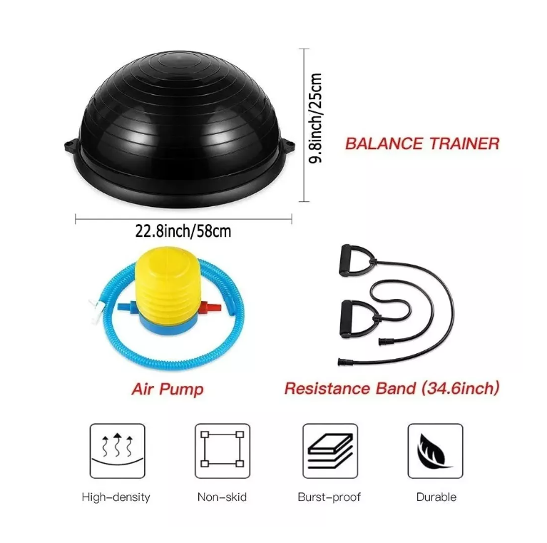 Balon Bosu Gym Pelota Yoga Semiesfera De Resistencia 1-2