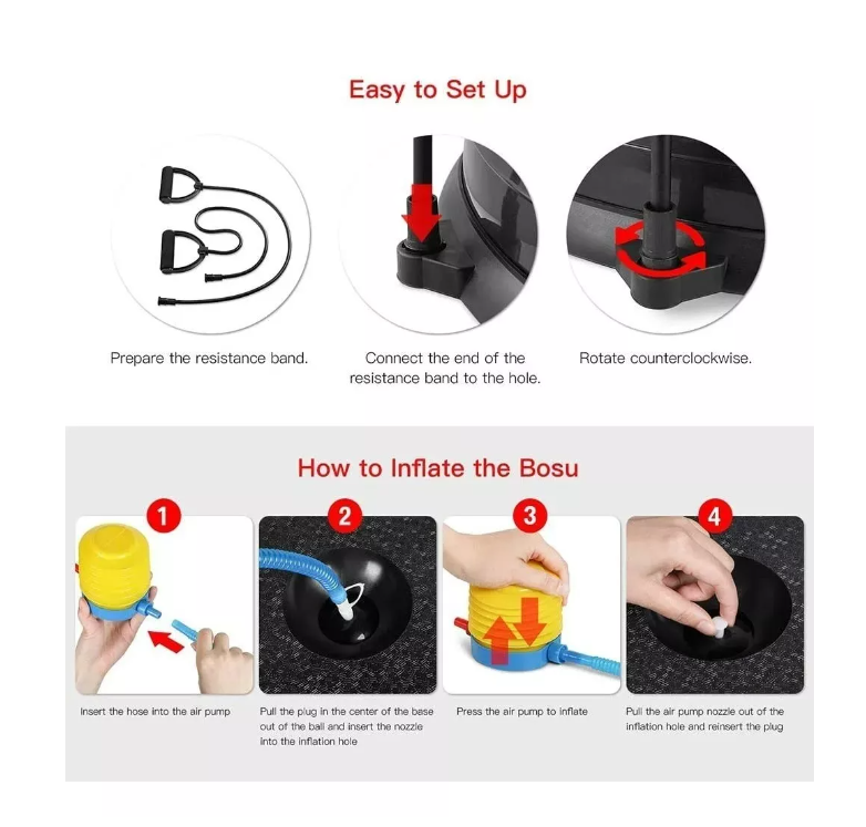 Balon Bosu Gym Pelota Yoga Semiesfera De Resistencia 1-6