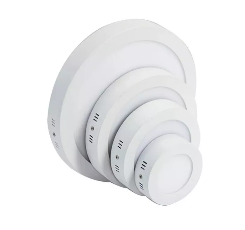 Pack 10 Foco Panel Plafon Led Sobrepuesto Redondo 12w Calid-4