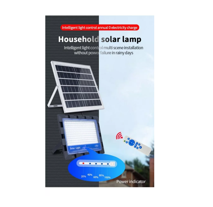 Foco Solar 300w + Panel Solar Y Control Remoto 0smao-3