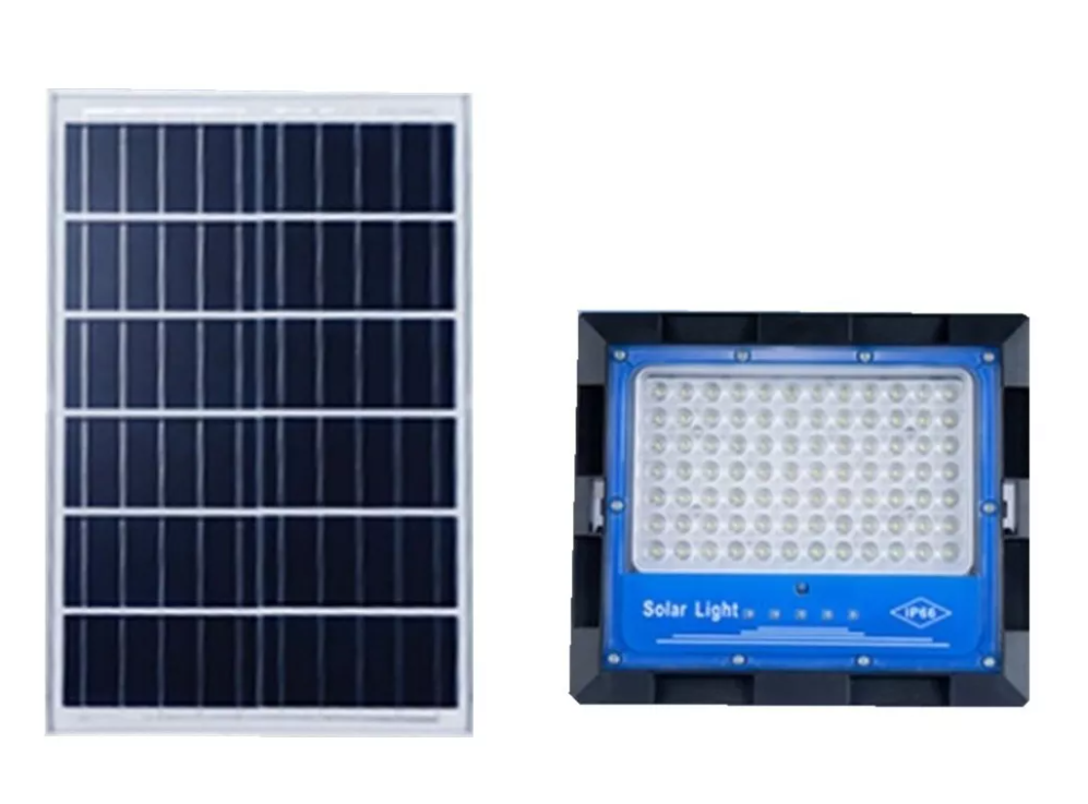 Foco Solar 100w + Panel Solar Y Control Remoto-0