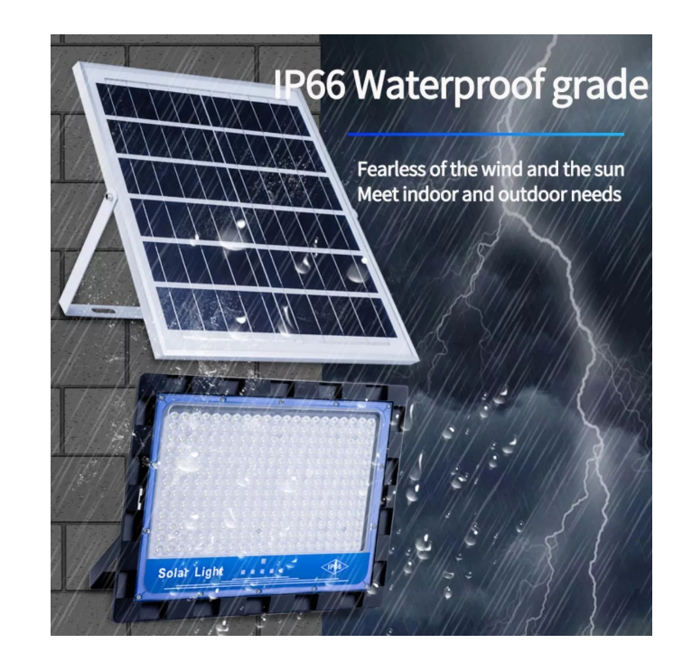 Foco Solar 100w + Panel Solar Y Control Remoto-6