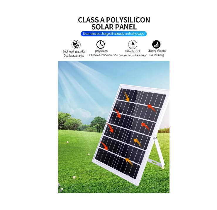 Foco Solar 100w + Panel Solar Y Control Remoto-2