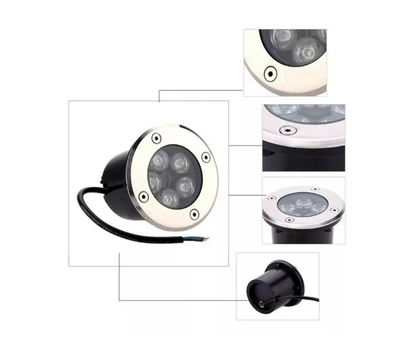Foco Led Piso Ip67 Enterrados Embutido 5w Luz Blanco-2