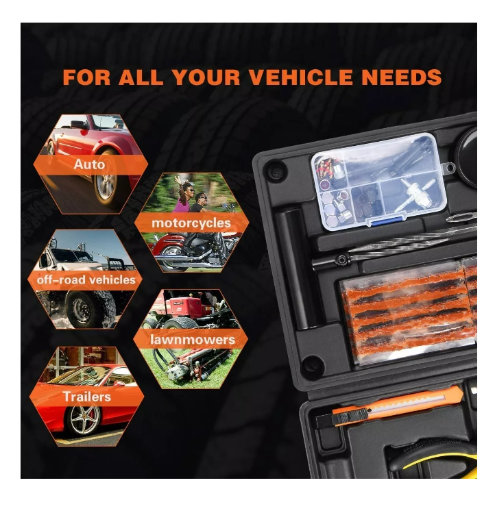 Kit 102 Pieza Reparación Pinchazos Neumático Emergencia Auto-6