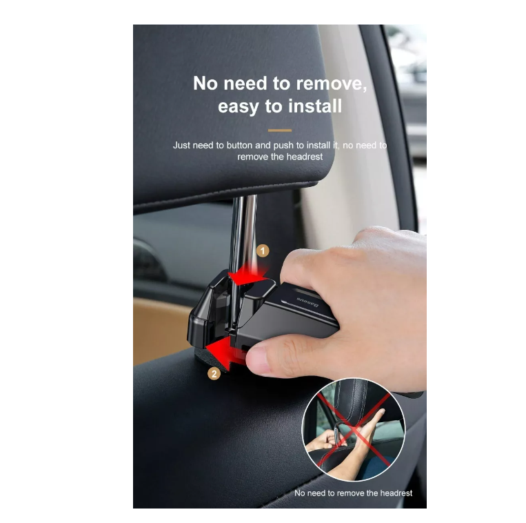 Soporte Smartphone Porta Celular Cabecera Asiento Auto-6