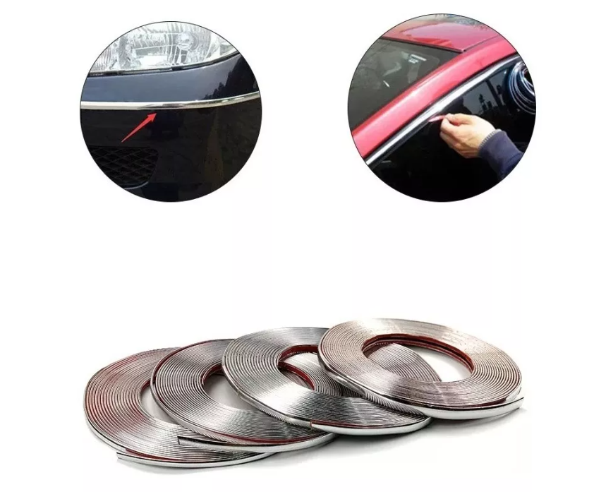 Rollo Moldura Cromada Adhesiva Auto 6mm X 15mts-6