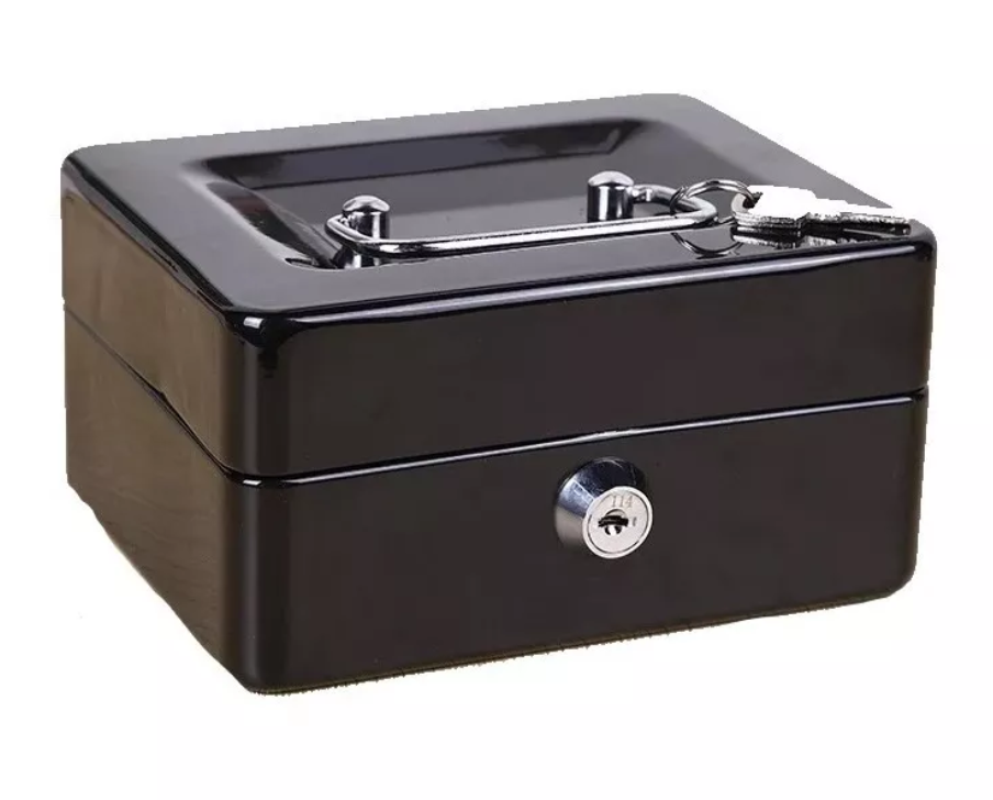 Caja Fuerte Metálica Con Llave Para Dinero 25x20cm-0