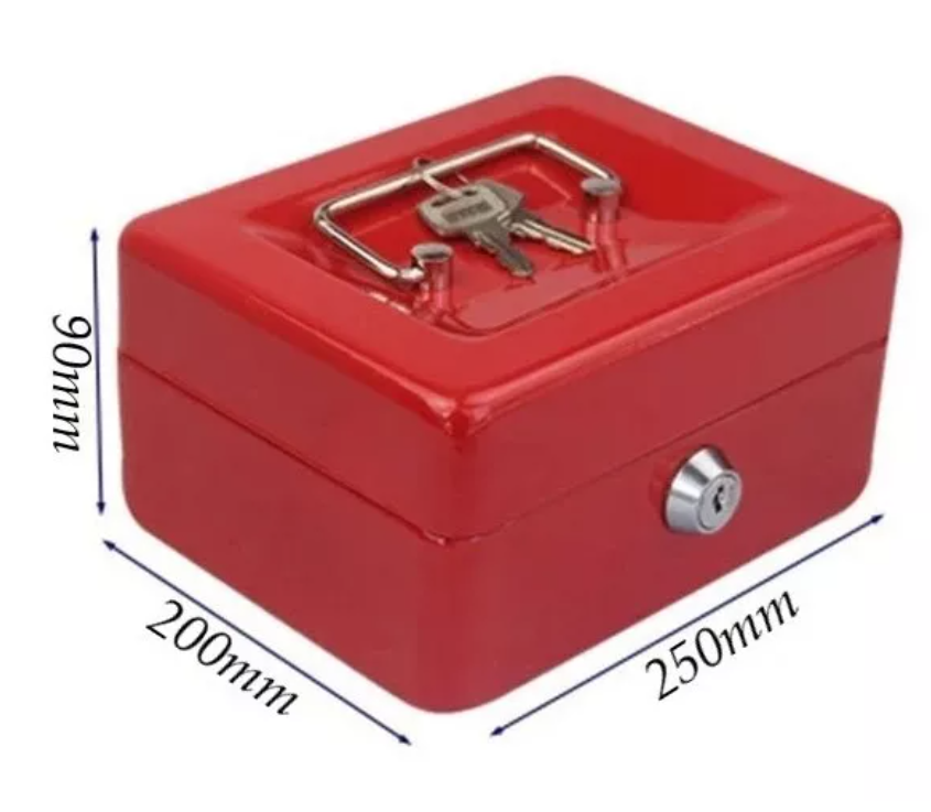 Caja Fuerte Metálica Con Llave Para Dinero 25x20cm-4