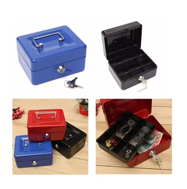Caja Fuerte Metálica Con Llave Para Dinero 25x20cm-6