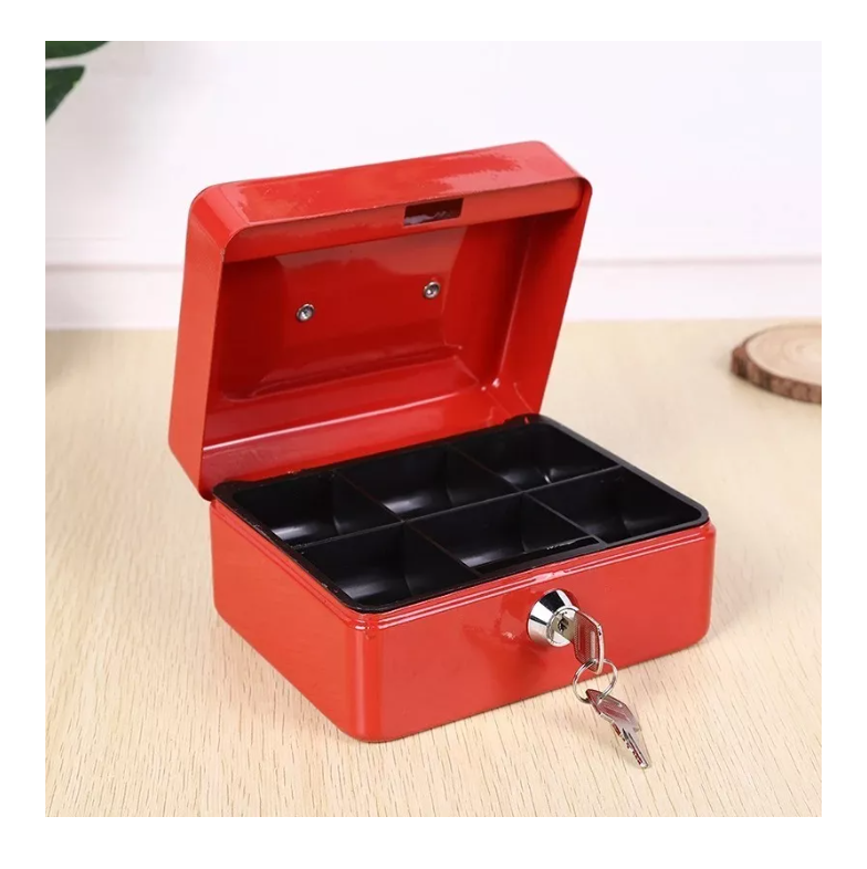 Caja Fuerte Metálica Con Llave Para Dinero 25x20cm-7