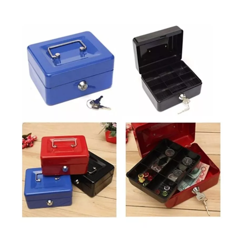 Caja Fuerte Metálica Con Llave Para Dinero 25x20cm-2