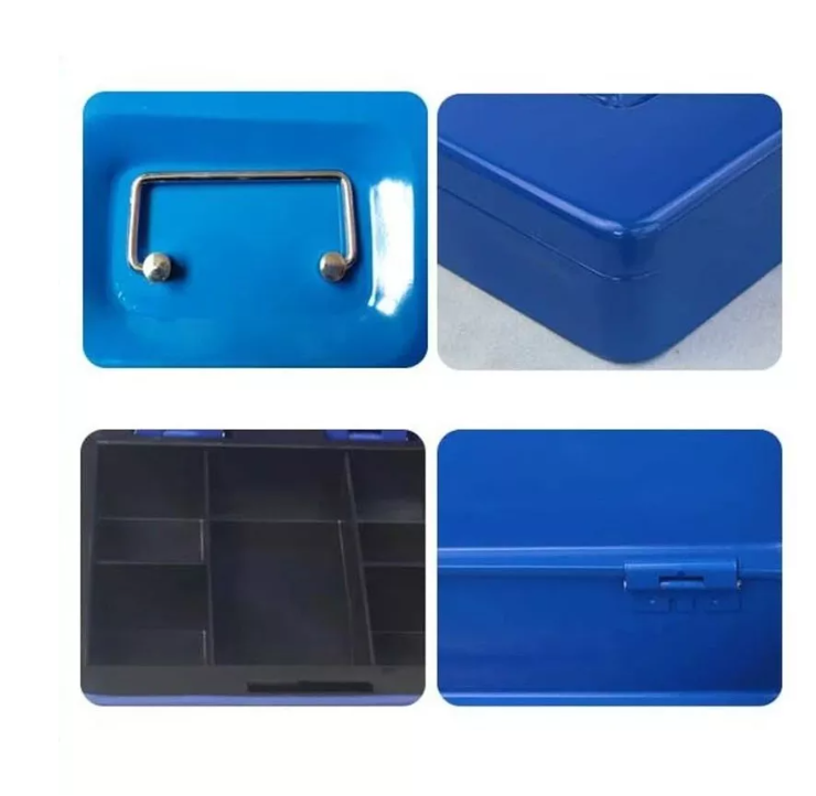 Caja Fuerte Metálica Con Llave Para Dinero 25x20cm-3