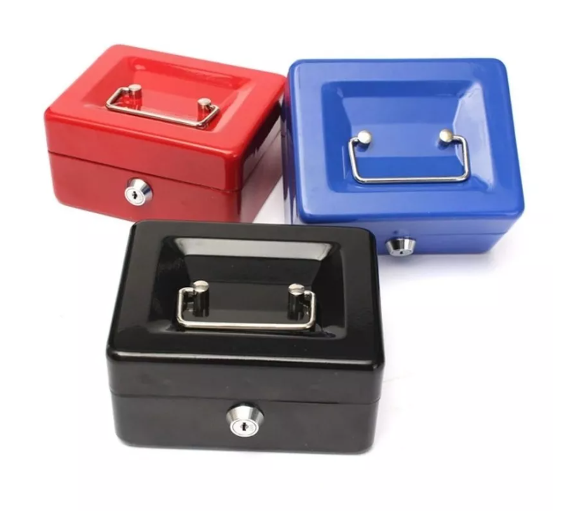 Caja Fuerte Metálica Con Llave Para Dinero 25x20cm-5