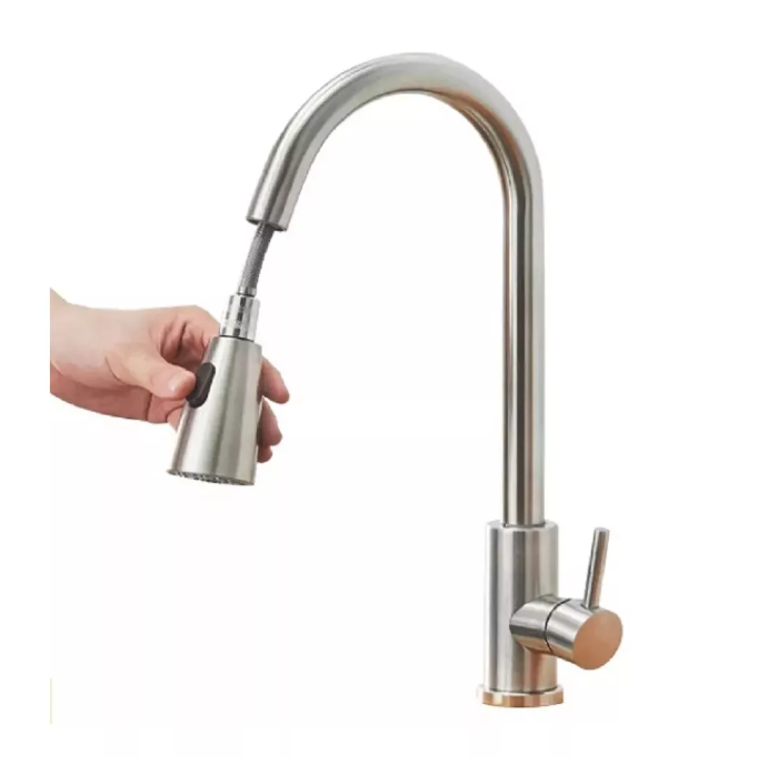 Llave Monomando Lavaplatos Extensible Profesional Niquel-0