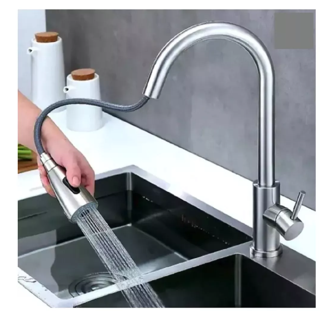 Llave Monomando Lavaplatos Extensible Profesional Niquel-5