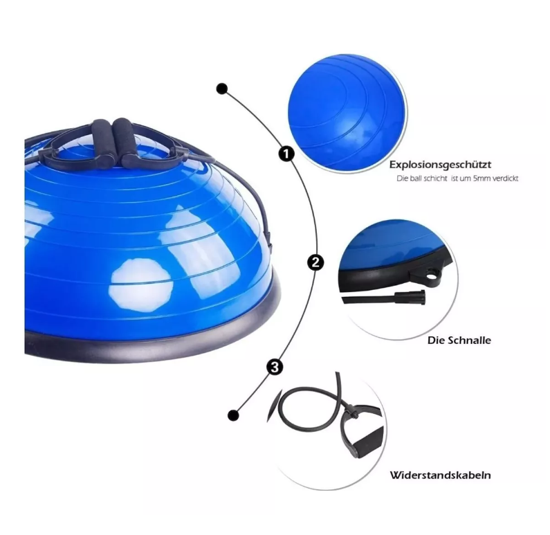 Balon Bosu Gym Pelota Yoga Semiesfera De Resistencia 64cm-2
