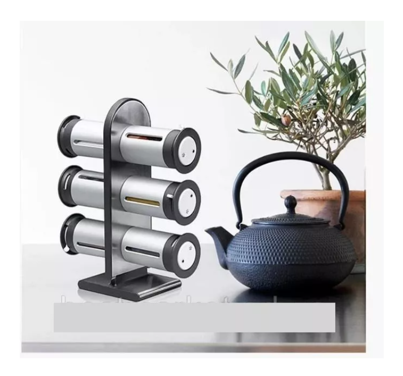Especiero Modular Torre Magnética 6 Frascos Cocina-2
