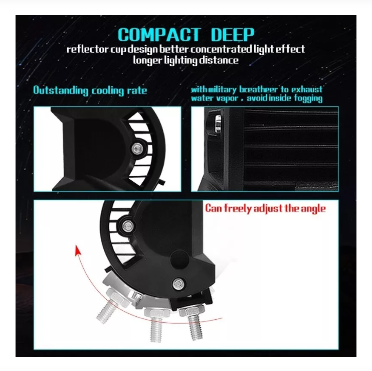 Barra Luces Led 4x4 Neblinero 72w Auto Camioneta Moto Flood-3
