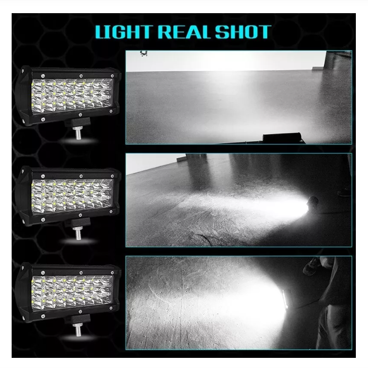 Barra Luces Led 4x4 Neblinero 72w Auto Camioneta Moto Flood-4