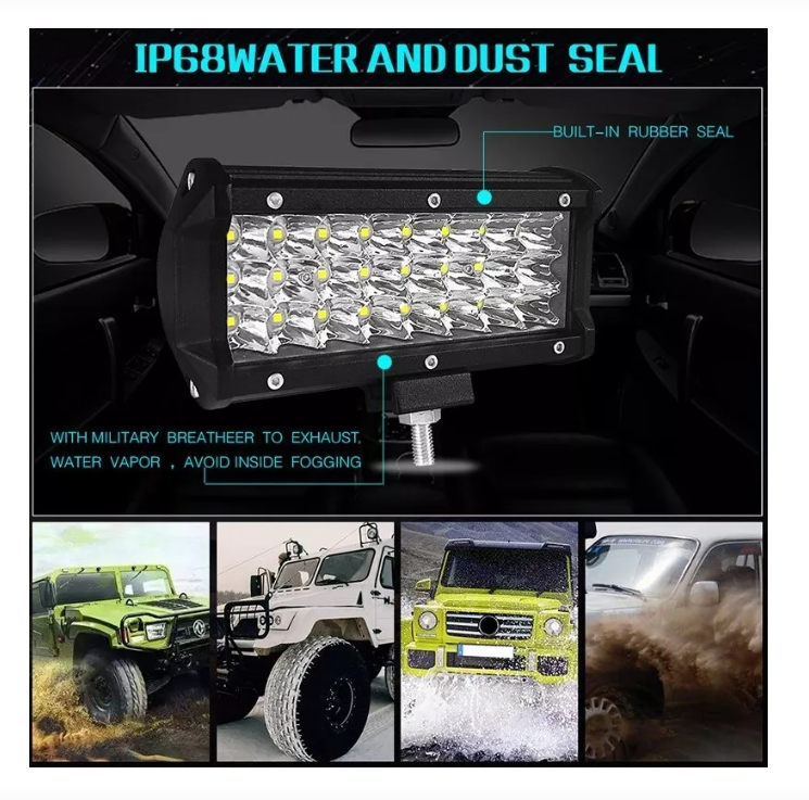 Barra Luces Led 4x4 Neblinero 72w Auto Camioneta Moto Flood-5