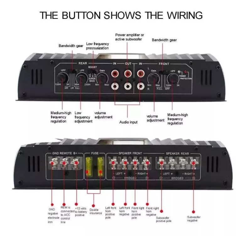 Amplificador Auto Estéreo Audio 4 Canales 3200w 12v-5