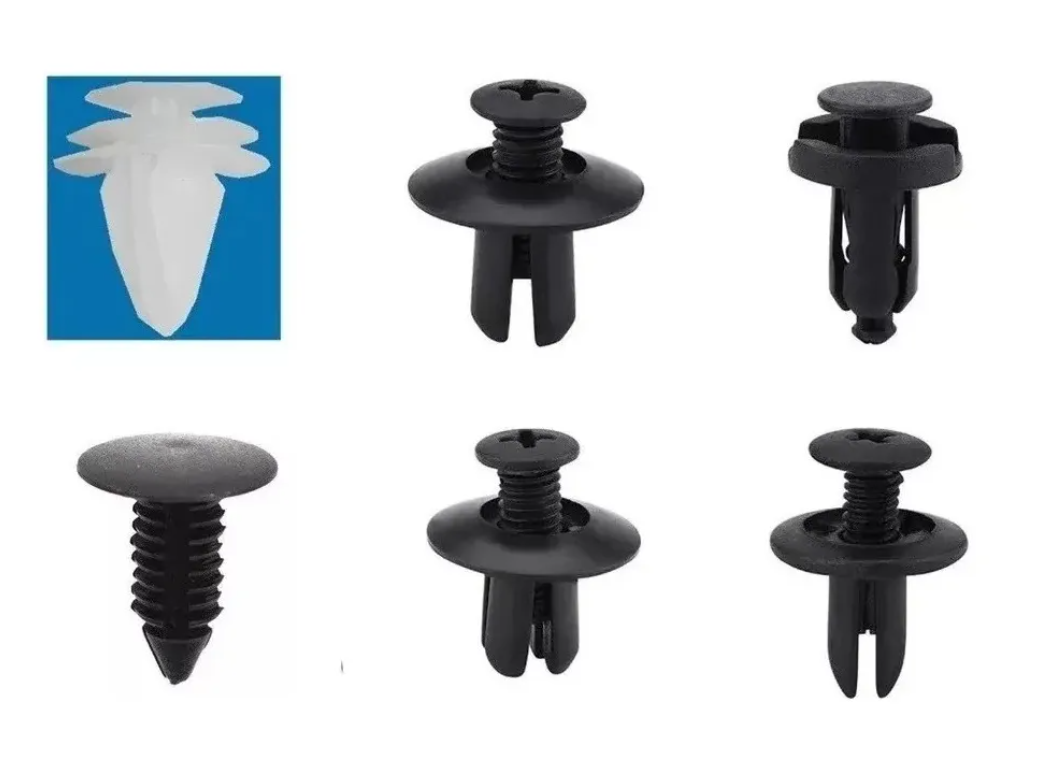 Kit 100 Clip Broche Retencion Plastico Auto Lata Tapabarro-2