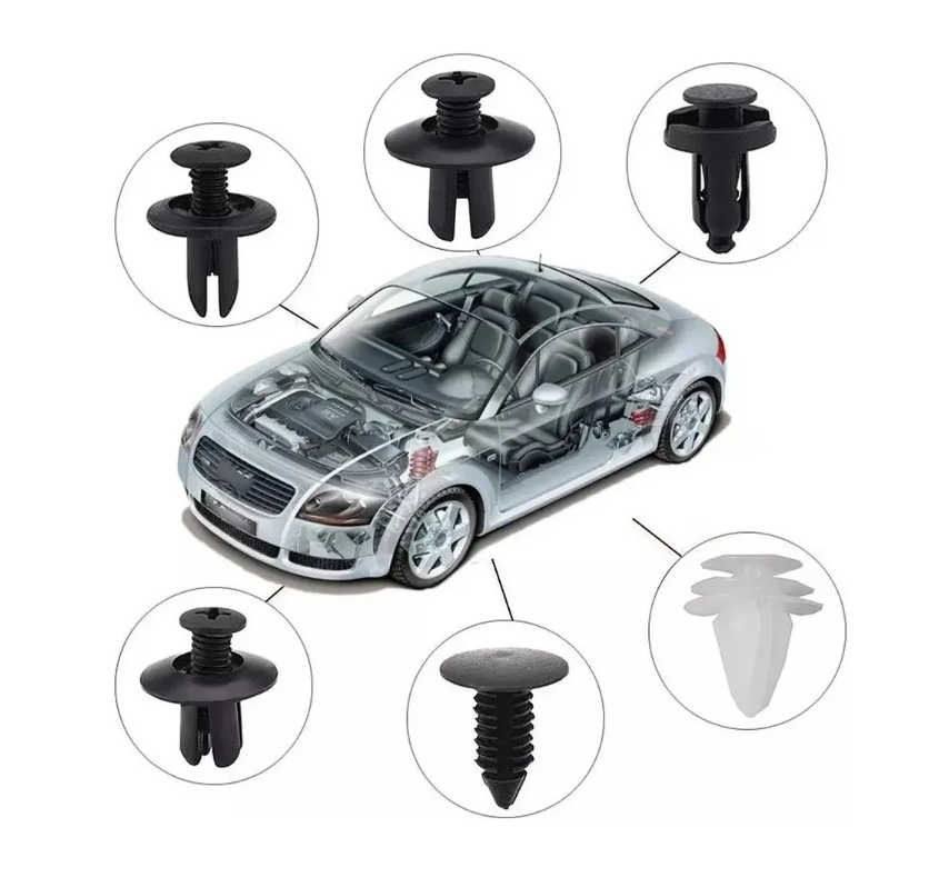 Kit 100 Clip Broche Retencion Plastico Auto Lata Tapabarro-4