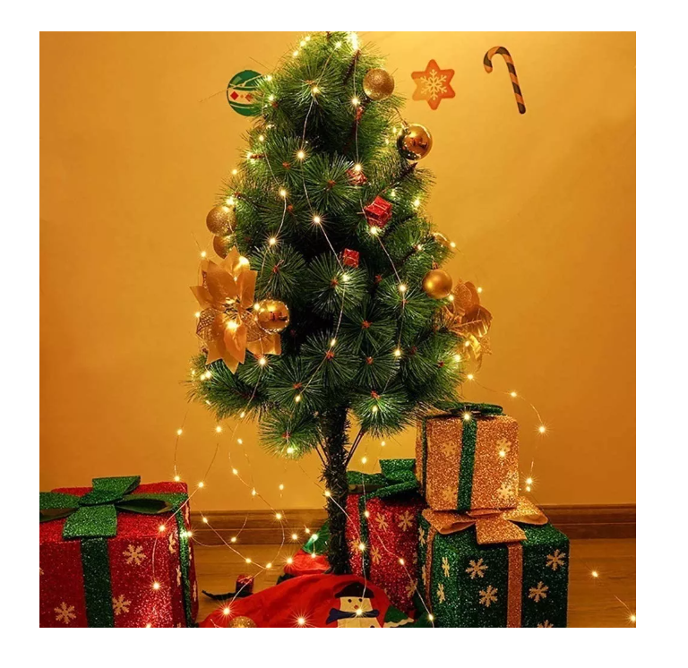 Lámpara Solar Luces Tira Led Al Aire 12 Mts 100 Led Navidad-4