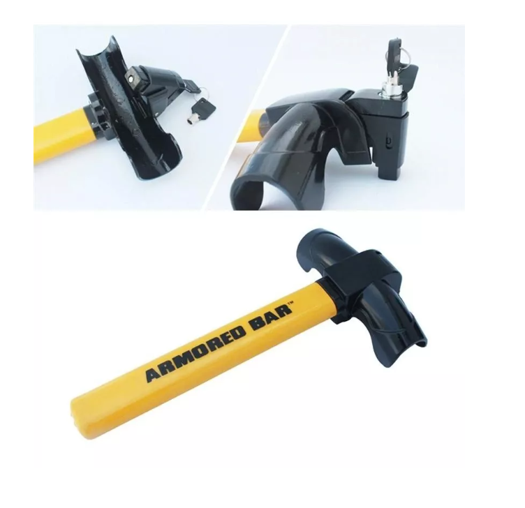 Traba Volantes Anti Robo Seguirdad Auto Tipo T Con 2 Llave-2