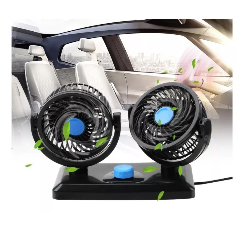Ventilador Automovil Doble Turbo 12v 2 Velocidad 360 Auto-3