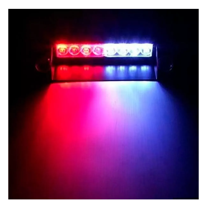 Baliza Parabrisa Led Estroboscopica Azul Rojo Bomberos 12v-6