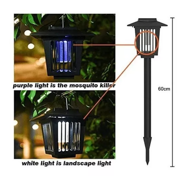Estaca Led Solar Césped Jardín Decoración Mosquito Asesino-4