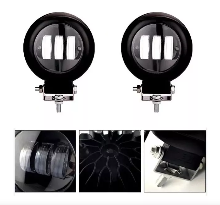 Foco Luces Neblinero 30w Led Spot Auto Moto Caminoneta Lupa-0