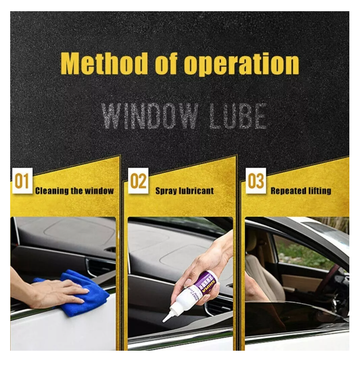 Kit Lubricante Ventanas Vidrios Auto 120ml Automatico Espejo-3