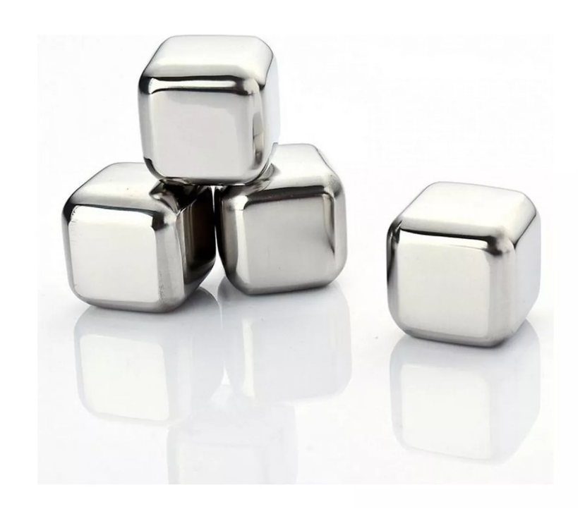 Set De 6 Cubitos De Hielo Acero Inoxidable Reutilizables-2