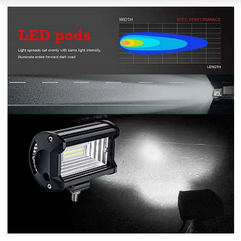 Pack 2 Focos Neblineros Led 72w Blanco Expansion Auto Moto a-2