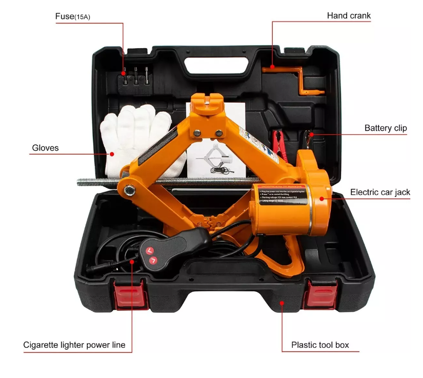 Caja Gata Eléctrica Para Vehículos 12v 2t Auto + Fusible-4