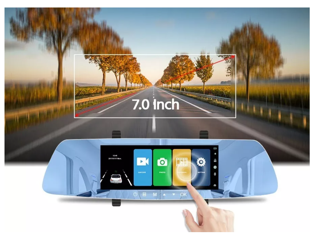 Frontal Cámara De Auto Espejo Retrovisor + Cámara Retroceso-6