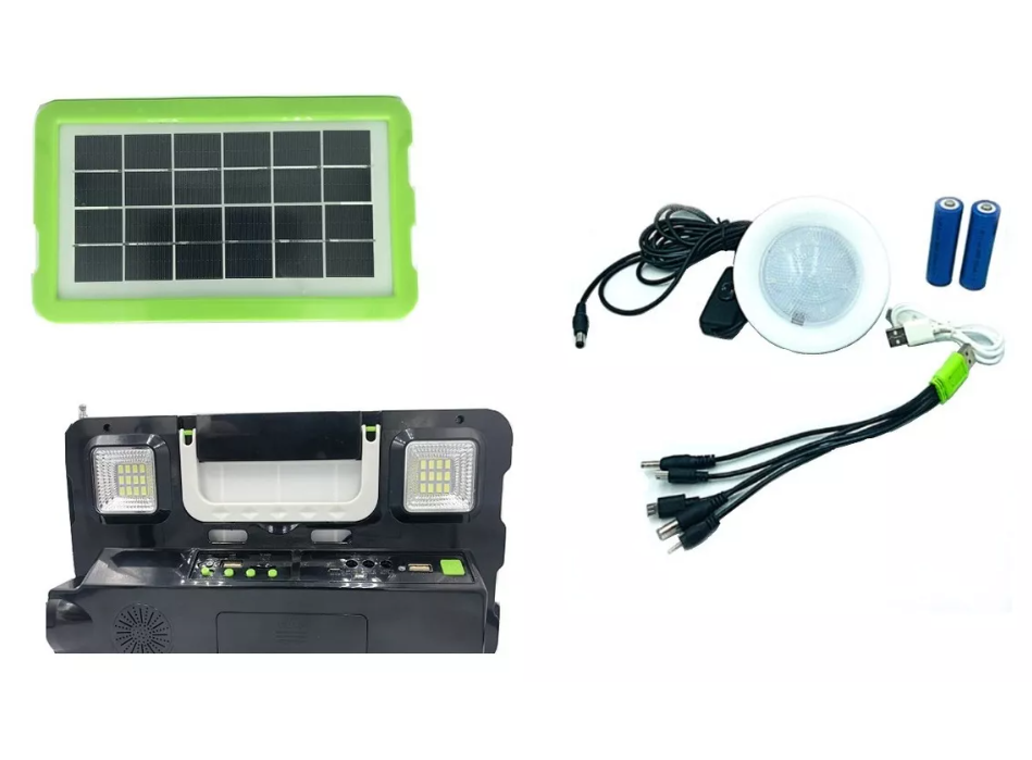 Kit Solar Emergencia Camping Ampolleta Led Fm Rádio Mp3-6